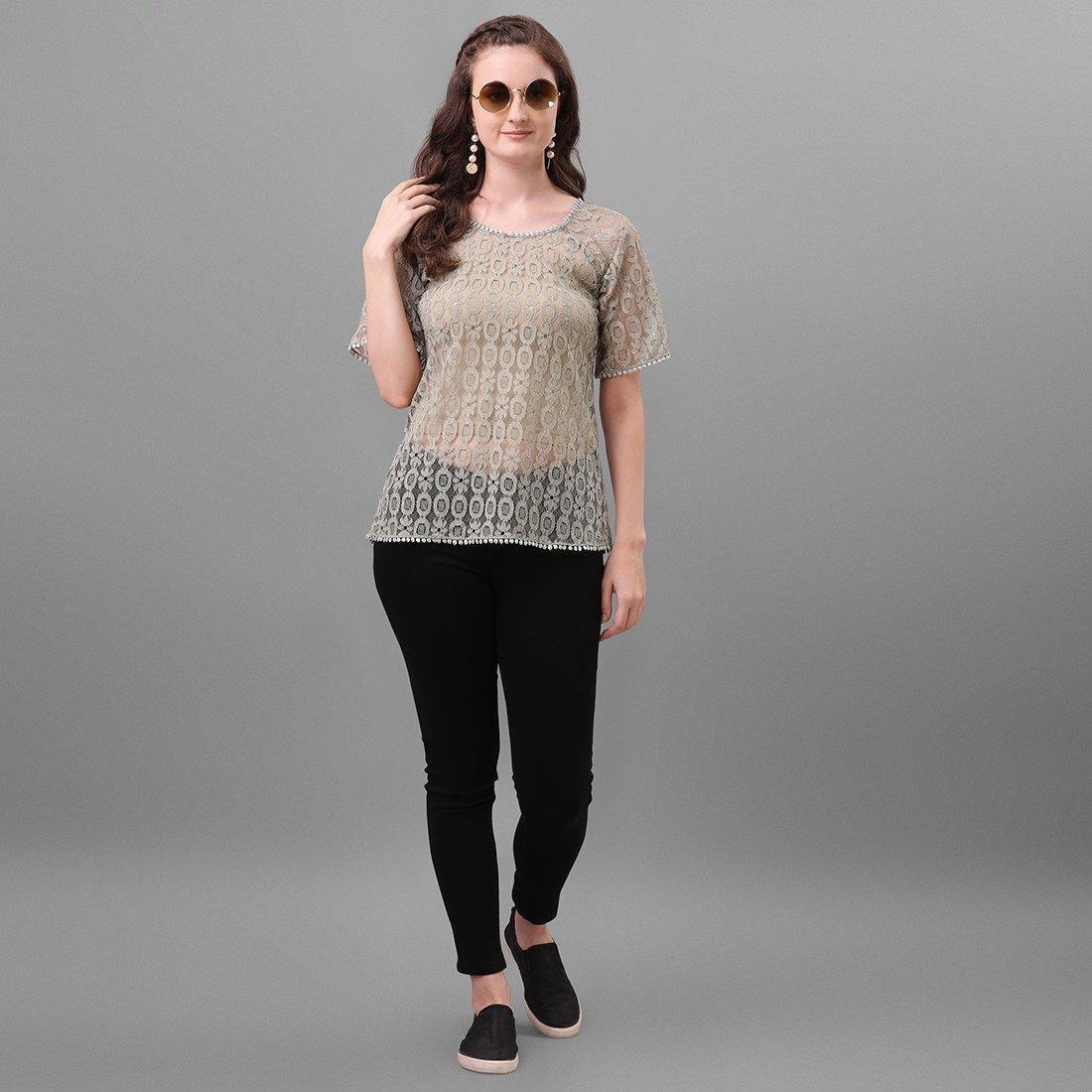 Lace Top With Tassels Detail