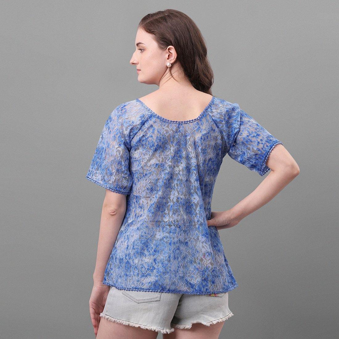Lace Top With Tassels Detail